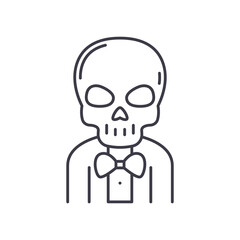 Bone skeleton icon, linear isolated illustration, thin line vector, web design sign, outline concept symbol with editable stroke on white background.