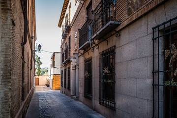 Narrow street in the old jewish quarter of Toledo, Spain