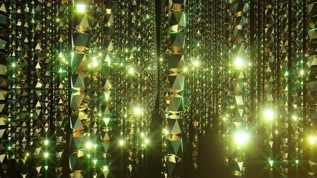 Luxury In Gold Chain Tunnel  is motion footage for festival films and cinematic in celebrate scene. Also good background for scene and titles, logos.