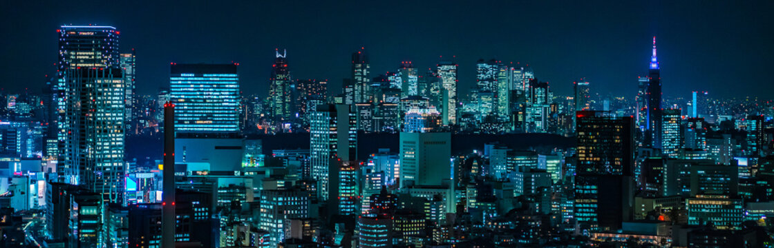 Cyberpunk Night View of Tokyo, Japan