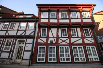 Fototapeta na wymiar Fachwerkhäuser in der Hagenstraße in der Altstadt von Northeim