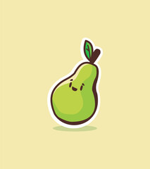 Funny cute smiling happy avocado vector illustration