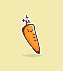 Funny cute smiling happy carrot vector illustration