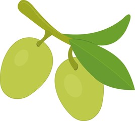 Vector emoticon illustration of a bunch of olives