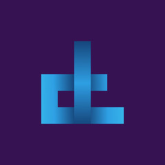 Obraz premium initial logo monogram letter AL or LA with beautiful gradations