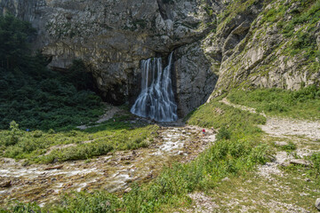 gega waterfall in summer general plan