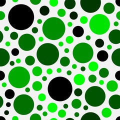 Green geometric rounds polka dot on white background seamless pattern