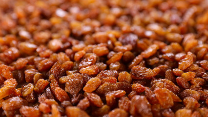 close up on raisin- dried fruit background