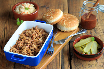 Slow cooked pulled pork