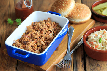 Slow cooked pulled pork