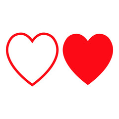 Vector icon of hearts on white backround