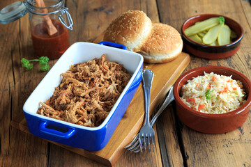 Slow cooked pulled pork