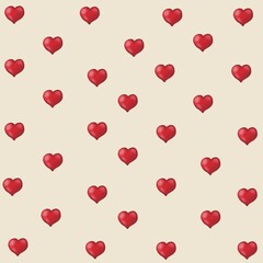 seamless pattern with red hearts
