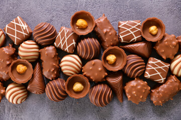 festive chocolate candy- top view