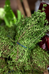 Organic eco-friendly farmed a bunch of thyme. Spicy herb thyme