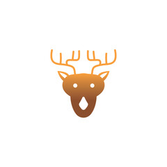 deer head logo creative color vector illustration christmas symbol design