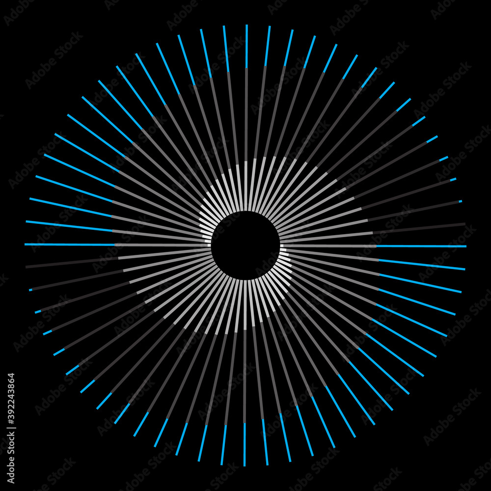 Aufkleber abstract swirl pattern with lines in circle. yin and yang style spiral.