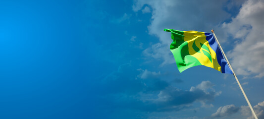 Beautiful national state flag of Grenadines with blank space.