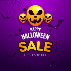 Happy Halloween, party invitation,decorations, Vector illustration or sale banner