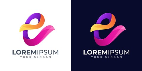 Colorful letter e logo design inspiration
