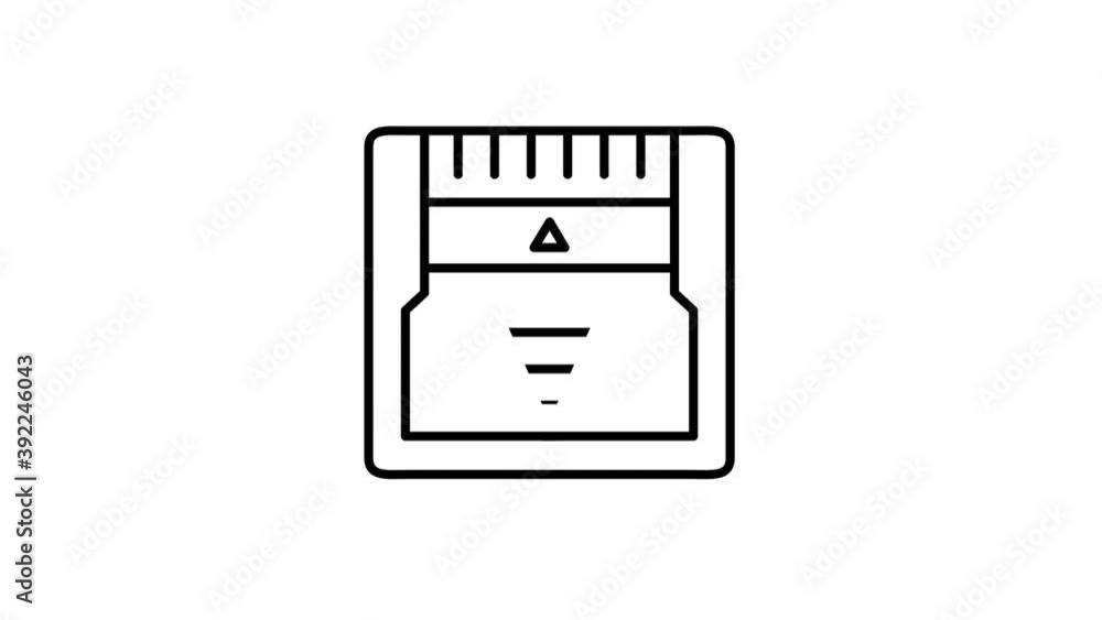 Poster memory card line icon on the alpha channel