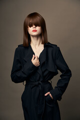 Romantic lady European appearance suit outerwear photography