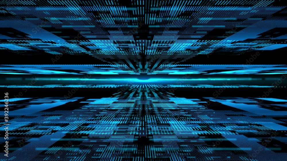 Poster futuristic abstract digital virtual reality matrix particles grid cyber space