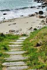 Beautiful seascape on the coast at Landrellec in Brittany. France