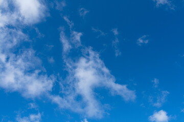 Beautiful clouds with blue sky background. Nature weather, cloud blue sky.