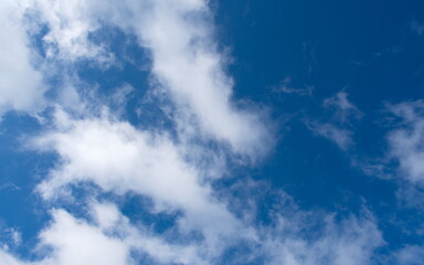Beautiful clouds with blue sky background. Nature weather, cloud blue sky.