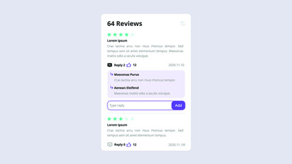 Mobile post review rating design template 