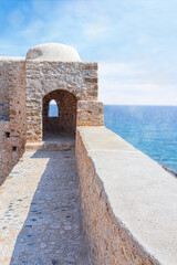 Fortress on a sea, summer in Greece, Europe