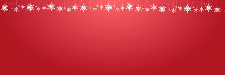 Fototapeta na wymiar Red christmas background with snowflakes in paper cut style. Vector illustration