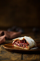 Traditional homemade cherry strudel