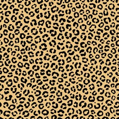 Leopard print. Vector seamless pattern. Spotted animal texture. For fabric, wrapping paper, scrapbooking, textile printing. Trending background for design. Natural fur colors.