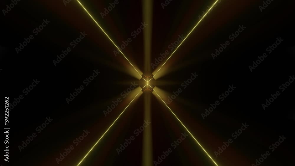 Poster sci-fi tunnel transformer with neon lights. 4k looped abstract high-tech tunnel. camera flies throug