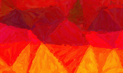 Red and orange impressionist impasto background, digitally created.
