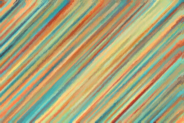 Orange, red and blue lines long brush strokes pastel background, digitally created.