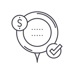 Business decision icon, linear isolated illustration, thin line vector, web design sign, outline concept symbol with editable stroke on white background.