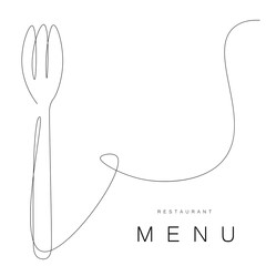 Menu restaurant background. Plate and fork. Vector illustration