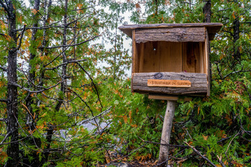 Free books on Cup and Saucer Trail on Manitoulin island. the text says: 