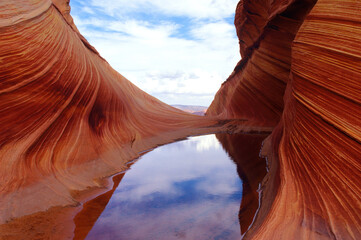 The WAVE while Looking North with Water Reflections, in Vermilion Cliffs National Monument, Arizona, USA.