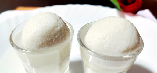 Indian Sweet Rasgulla Also Know as Rosogolla, Roshogolla, Rasagola, Ras Gulla is a Syrupy Dessert Popular in India.