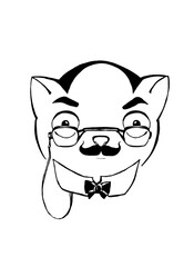 Cat-detective Poirot, a humorous print for t-shirt design.