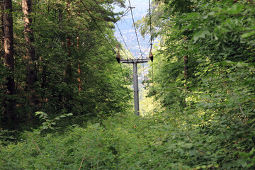 From the popular panoramic Dragalevski lift in Vitosha Mountain, to the capital of Bulgaria - Sofia, only the pillars remain. The outdoor chair Dragalevsky lift is build in 1965