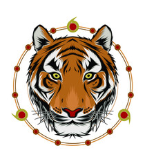 tiger head in detailed style. vector tiger logo.