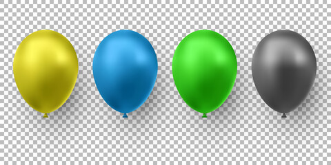 Realistic glossy color balloon. Balloons for birthday, holiday events, parties, weddings. Festival of romantic decorations. Vector illustration