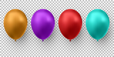 Realistic glossy color balloon. Balloons for birthday, holiday events, parties, weddings. Festival of romantic decorations. Vector illustration