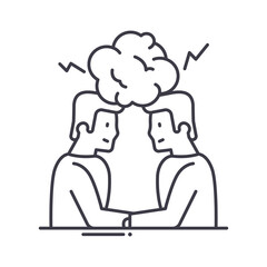 Brainstorm icon, linear isolated illustration, thin line vector, web design sign, outline concept symbol with editable stroke on white background.