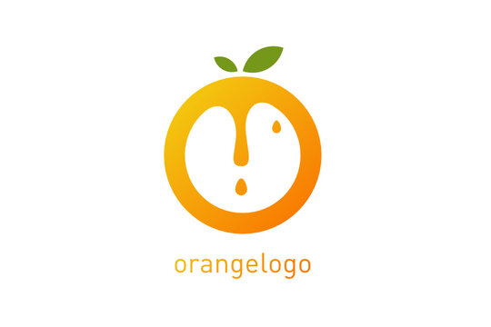 Juicy orange logo design template